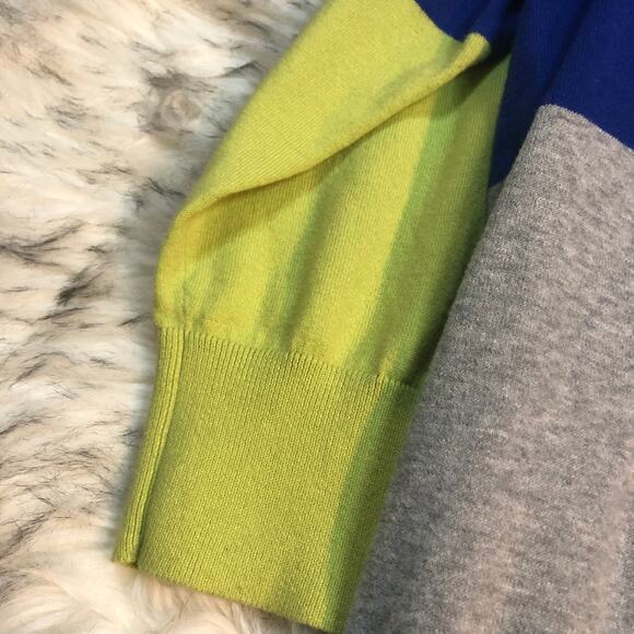 JcPenney JCP Blue, Gray, and Yellow Colorblock Knit Pullover Sweater 1X - Picture 6 of 14